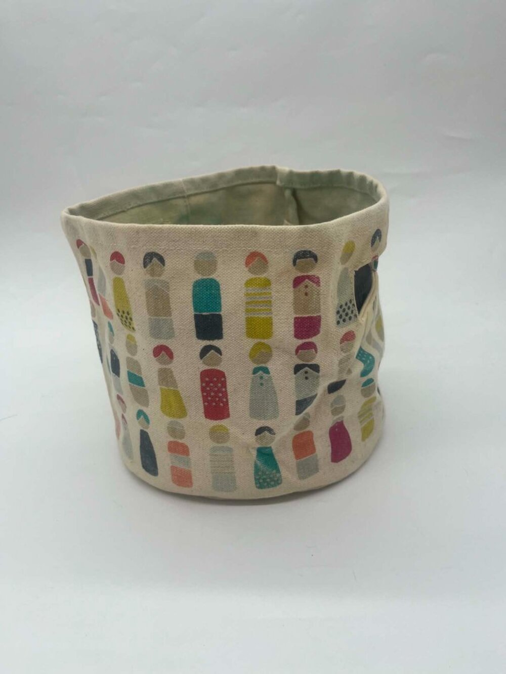 Pehr Cotton Canvas Bin Mini Little Peeps People Basket. VGUC